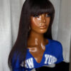 BeLady 8-16 Inch 200_ Density Straight Glue-Less Put On And Go Bob Wig With Bangs - Bang Straight Human Hair Wig