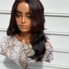 BeLady 12-24 inches Layer cut Natural Color Bodywave Handmade Human Hair wig 300_ Density 4x4 Lace wig