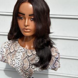 BeLady 12-24 inches Layer cut Natural Color Bodywave Handmade Human Hair wig 300_ Density 4x4 Lace wig