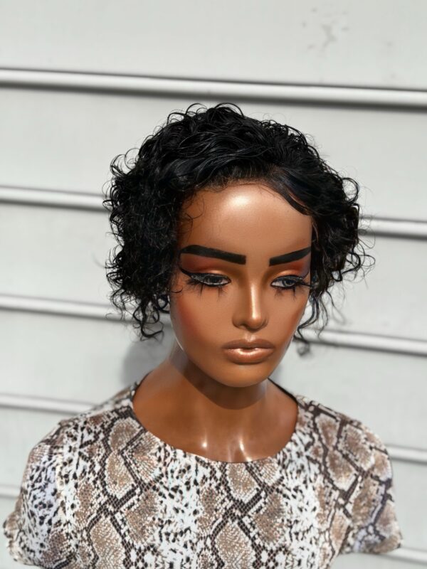 Belady 6-8 Inches Curly Pixie Cut Wig Brazilian Transparent Lace Human Hair Wigs 13x1 Deep Wave Lace Front Bob Wig For Women Human Hair