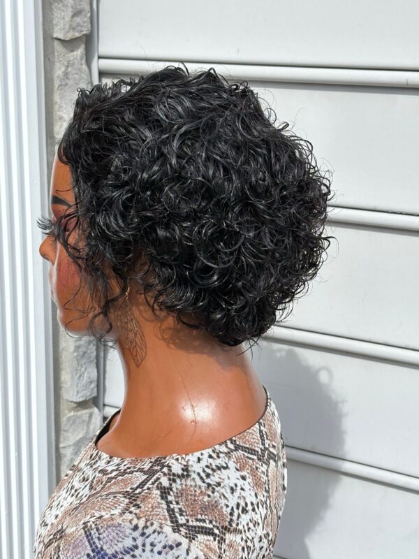 Belady 6-8 Inches Curly Pixie Cut Wig Brazilian Transparent Lace Human Hair Wigs 13x1 Deep Wave Lace Front Bob Wig For Women Human Hair