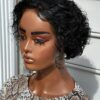 Belady 6-8 Inches Curly Pixie Cut Wig Brazilian Transparent Lace Human Hair Wigs 13x1 Deep Wave Lace Front Bob Wig For Women Human Hair