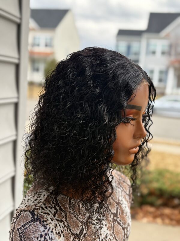 BeLady 12-24 Inch 4x4 Kinky Curly Human Hair Wig  Black Color 180