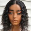 BeLady 12-24 Inch 4x4 Kinky Curly Human Hair Wig  Black Color 180