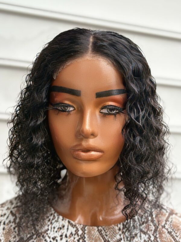 BeLady 12-24 Inch 4x4 Kinky Curly Human Hair Wig  Black Color 180