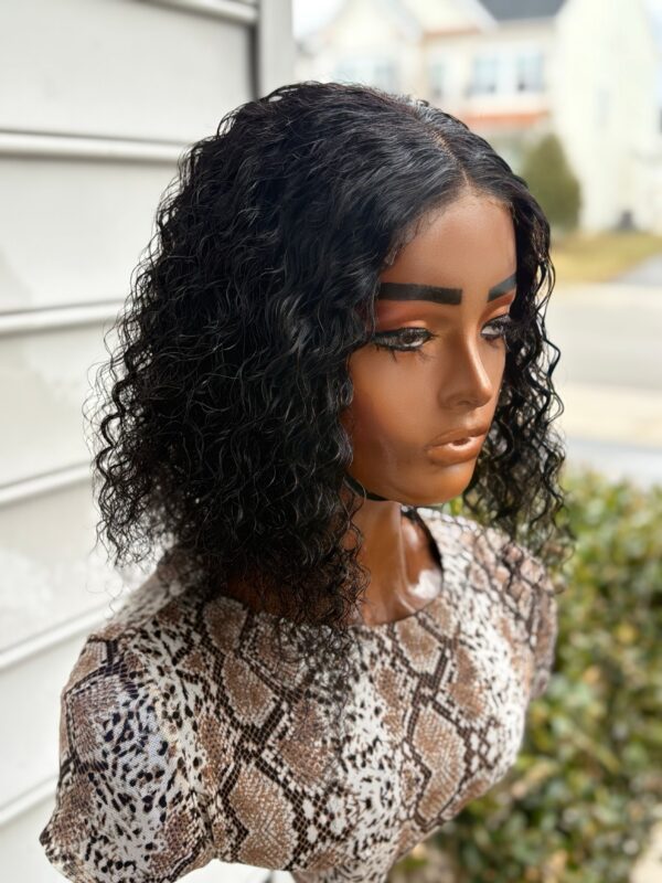 BeLady 12-24 Inch 4x4 Kinky Curly Human Hair Wig  Black Color 180