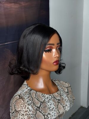 BeLady 12-16 Inches Turn-up Ready to wear Glueless Human Bob Wig With see Part Unit