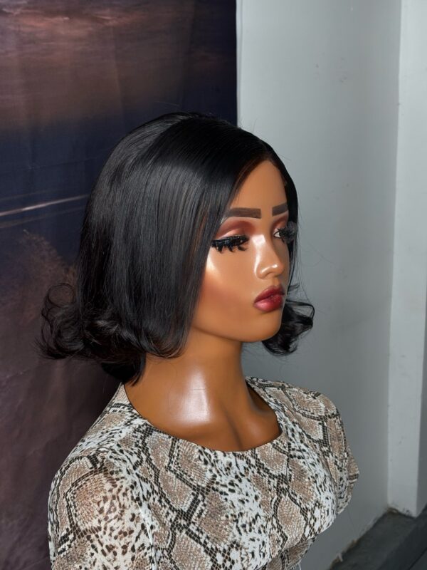 BeLady 12-16 Inches Turn-up Ready to wear Glueless Human Bob Wig With see Part Unit