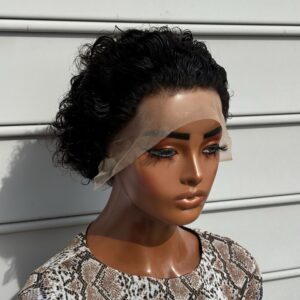 6-8 Inches Curly Pixie Cut Wig Brazilian Transparent Lace Human Hair Wigs 13x4 Deep Wave Lace Front Bob Wig For Women Human Hair
