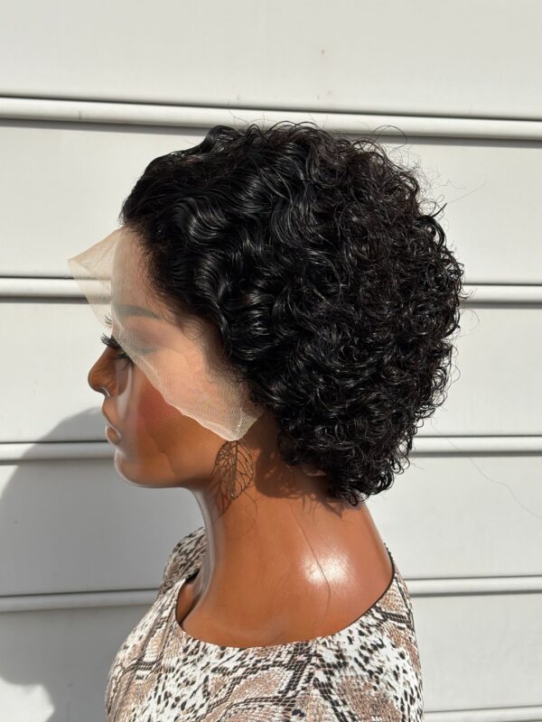 6-8 Inches Curly Pixie Cut Wig Brazilian Transparent Lace Human Hair Wigs 13x4 Deep Wave Lace Front Bob Wig For Women Human Hair - Image 2