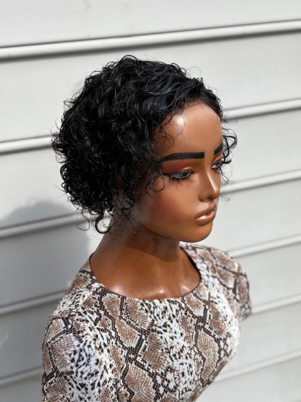 6-8 Inches Curly Pixie Cut Wig Brazilian Transparent Lace Human Hair Wigs 13x1 Deep Wave Lace Front Bob Wig For Women Human Hair